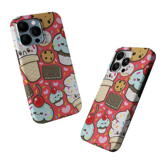 Cute Desserts Cupcake 2 in 1 Tough Phone Case-Oxvistore
