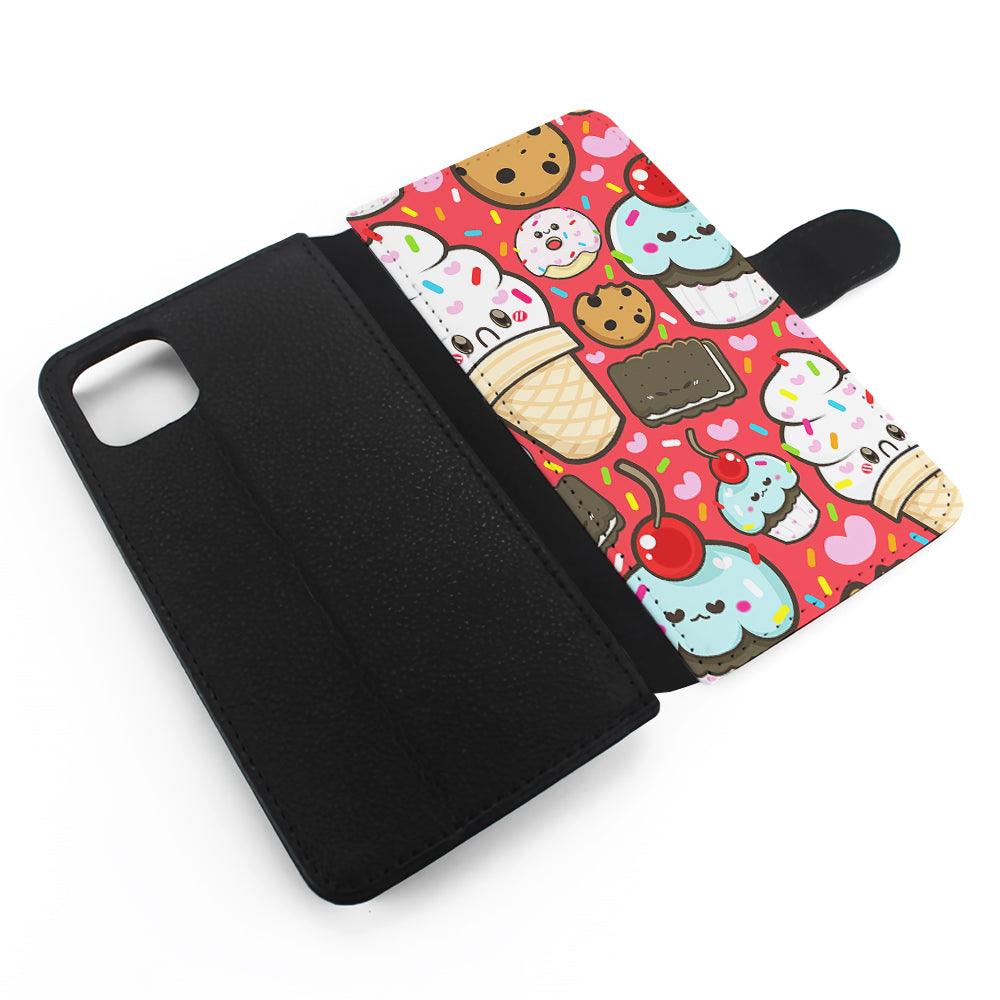 Cute Desserts Cupcake Flip Wallet Phone Case-Oxvistore