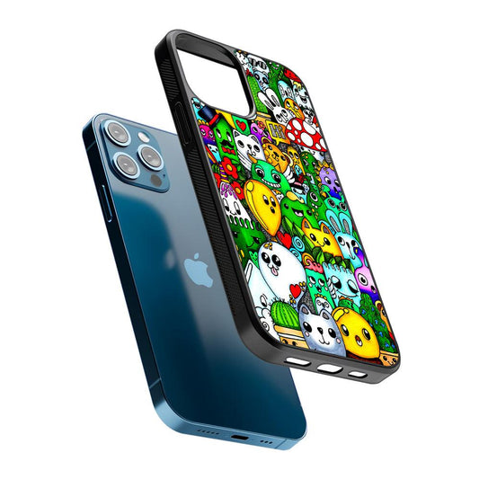 Cute Doodle Art Colorful 2D Rubber Phone Case-Oxvistore