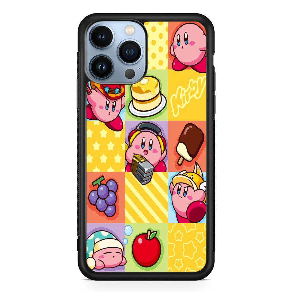 Cute Kirby Collage 2D Rubber Phone Case-Black-Oxvistore