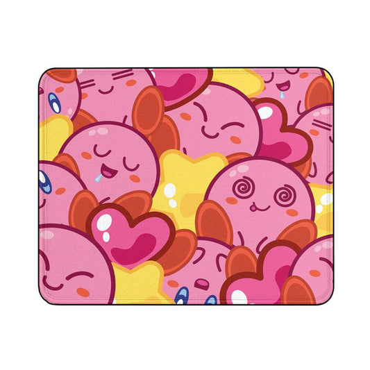 Cute Kirby Pattern Mouse Pads | Custom Mouse Pad with Non-Slip Rubber Base