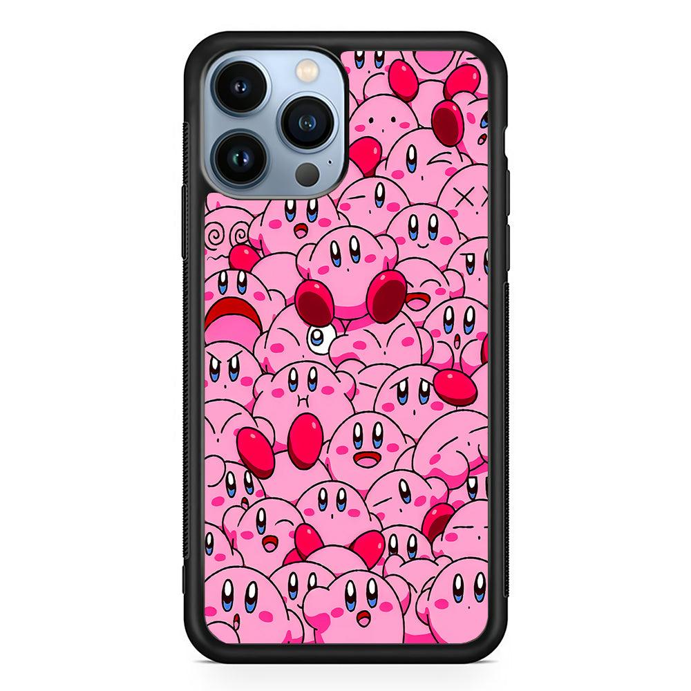 Cute Kirby Pink Aesthetic 2D Rubber Phone Case-Black-Oxvistore