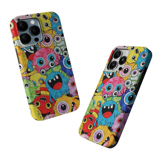 Cute Monster Doodle 2 in 1 Tough Phone Case-Oxvistore
