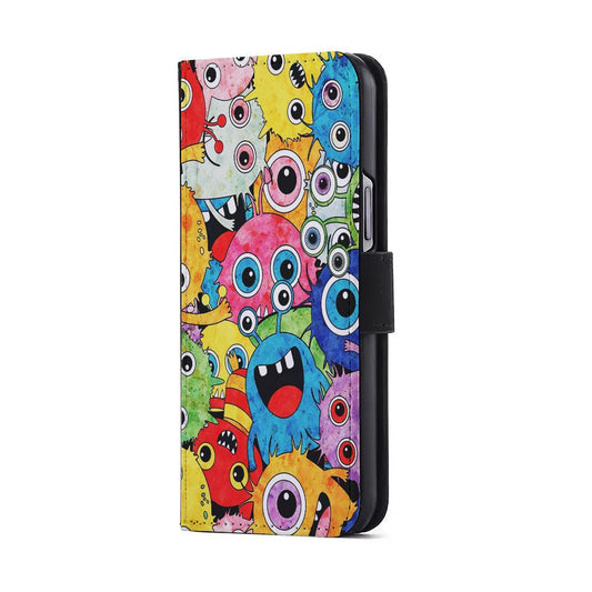 Cute Monster Doodle Flip Wallet Phone Case-Oxvistore