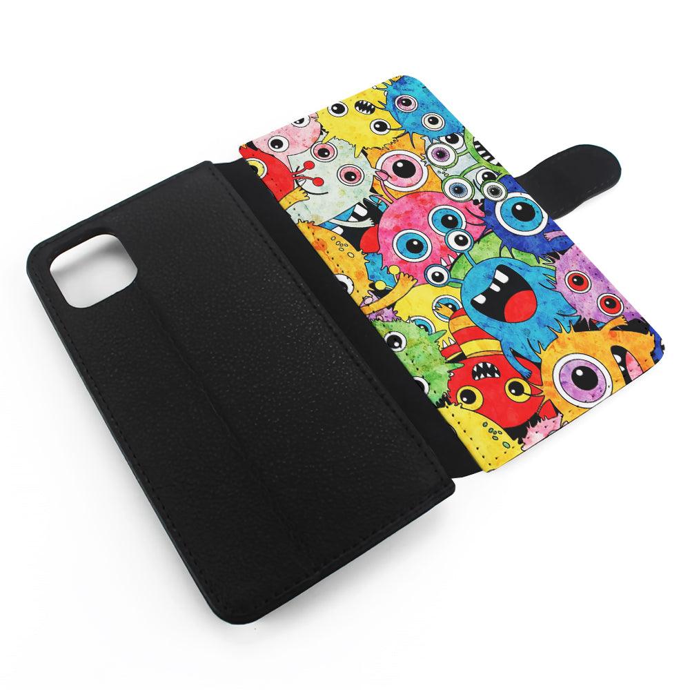 Cute Monster Doodle Flip Wallet Phone Case-Oxvistore