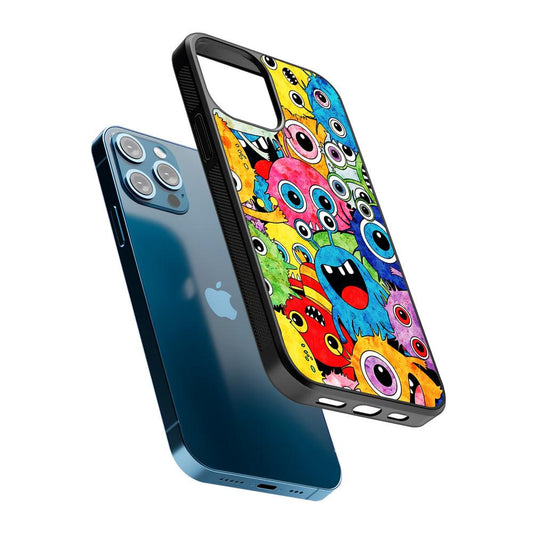 Cute Monster Doodle 2D Rubber Phone Case-Oxvistore