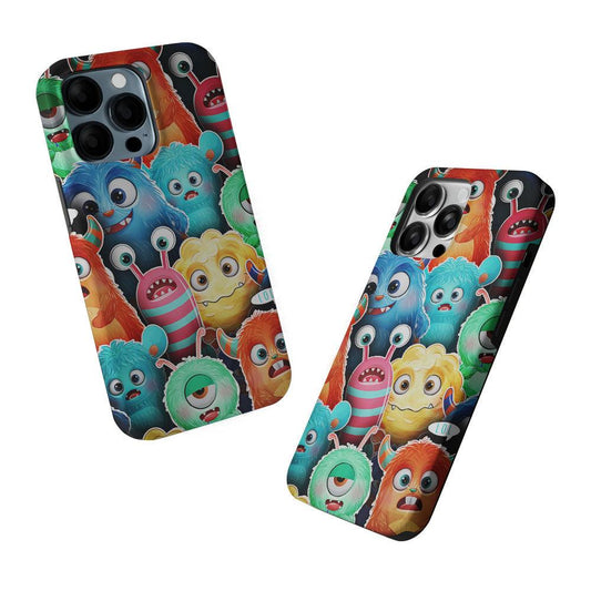 Cute Monsters Aesthetic 2 in 1 Tough Phone Case-Oxvistore