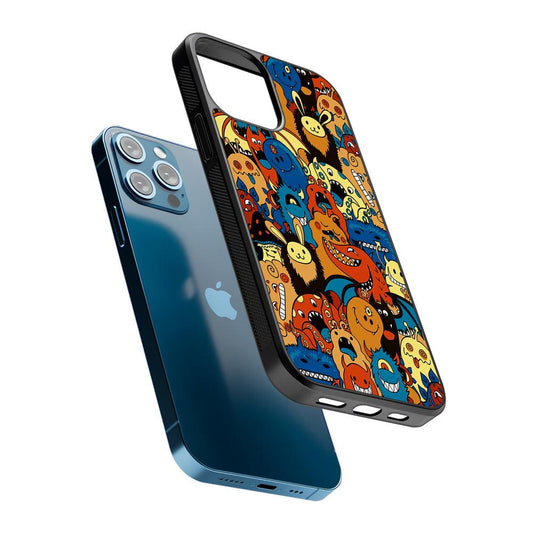 Cute Monsters Doodle Cartoon 2D Rubber Phone Case-Oxvistore