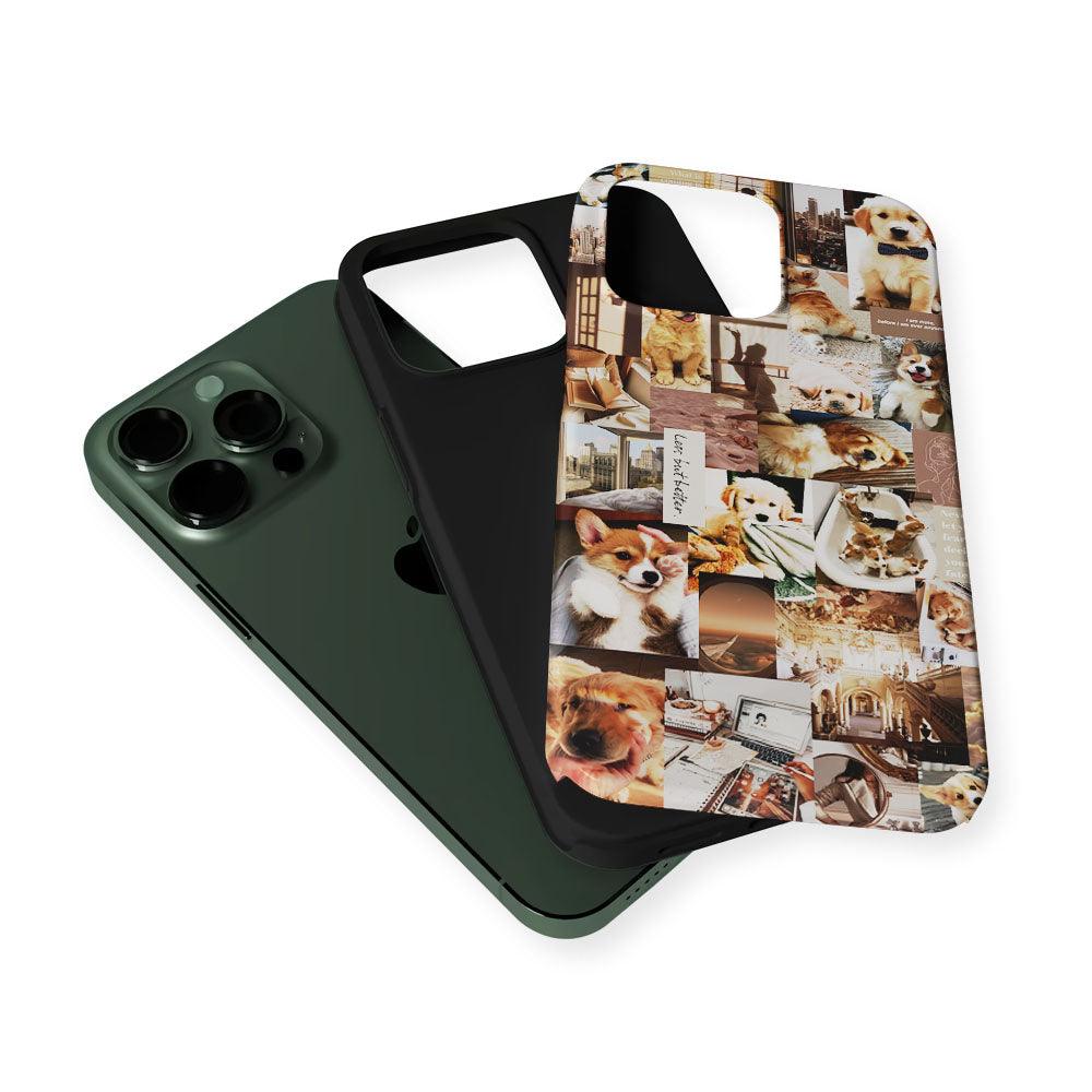 Cute Puppy Dog Aesthetic 2 in 1 Tough Phone Case-Oxvistore