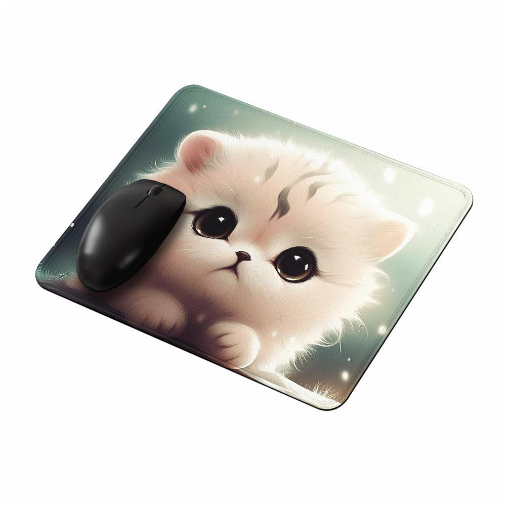 Cute White Kitten Mouse Pads-Oxvistore