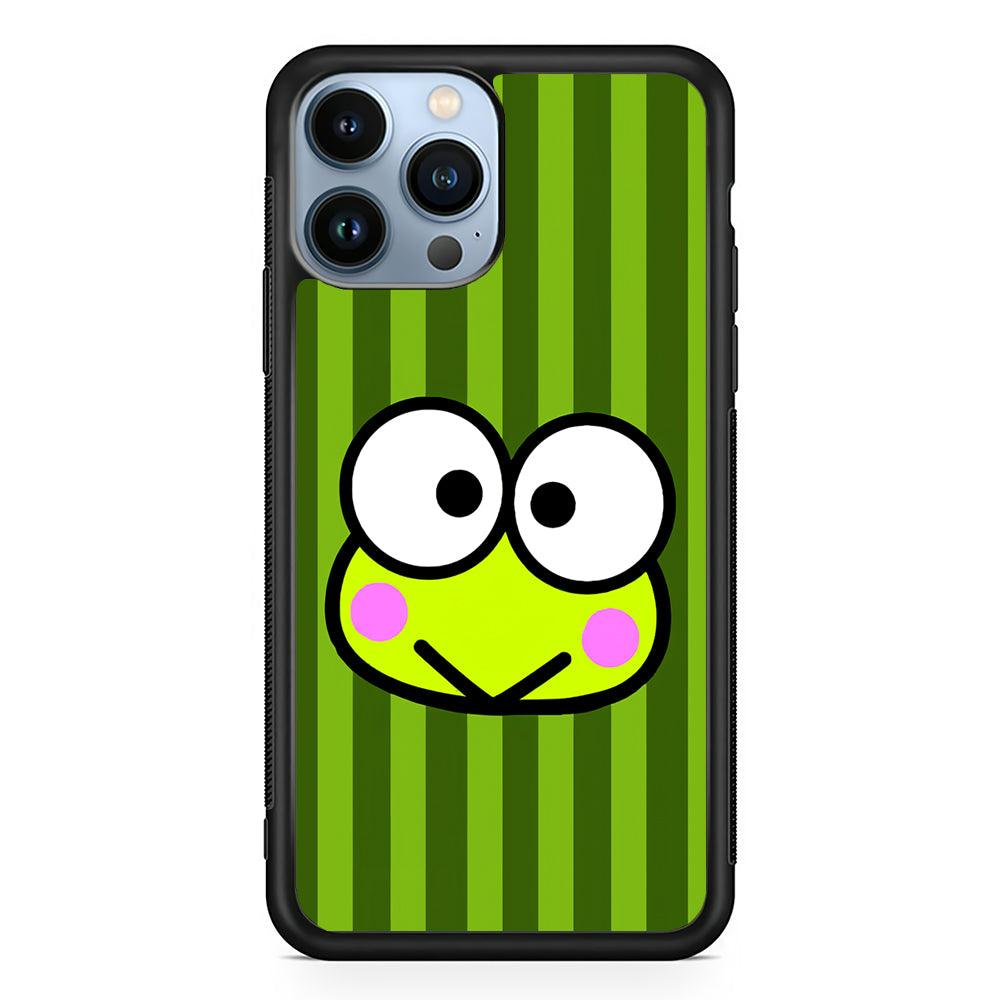 Cutes Keroppi Stripe Green 2D Rubber Phone Case-Black-Oxvistore