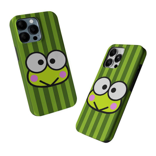 Cutes Keroppi Stripe Green 2 in 1 Tough Phone Case-Oxvistore