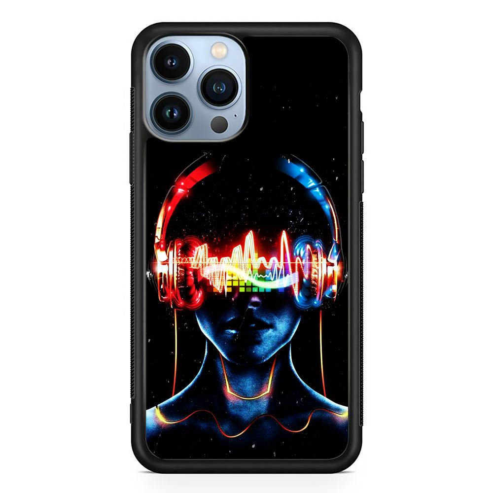 DJ Women Digital Music Art 2D Rubber Phone Case-Black-Oxvistore