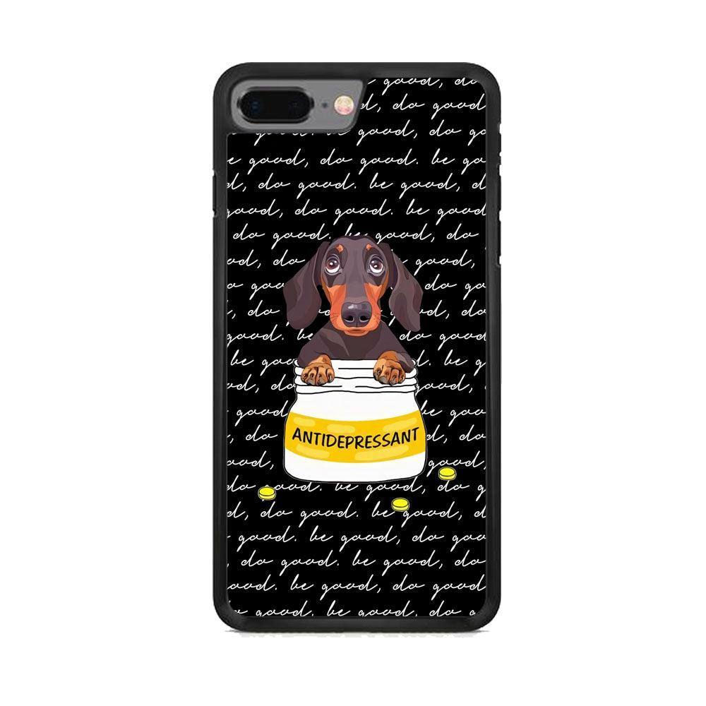 Dachshund Antidepressant iPhone 7 Plus Case-Rubber Black (2D Case)-Oxvistore