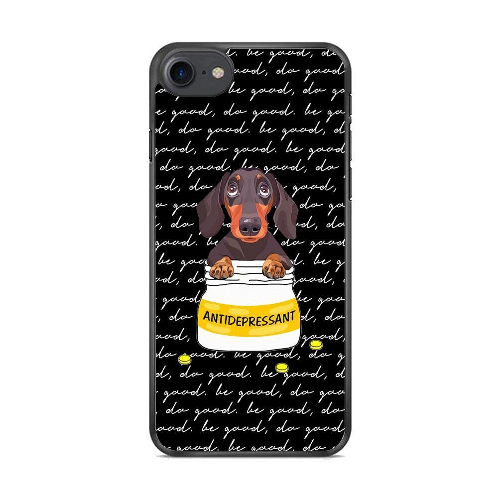 Dachshund Antidepressant iPhone 7 Case-Rubber Black (2D Case)-Oxvistore