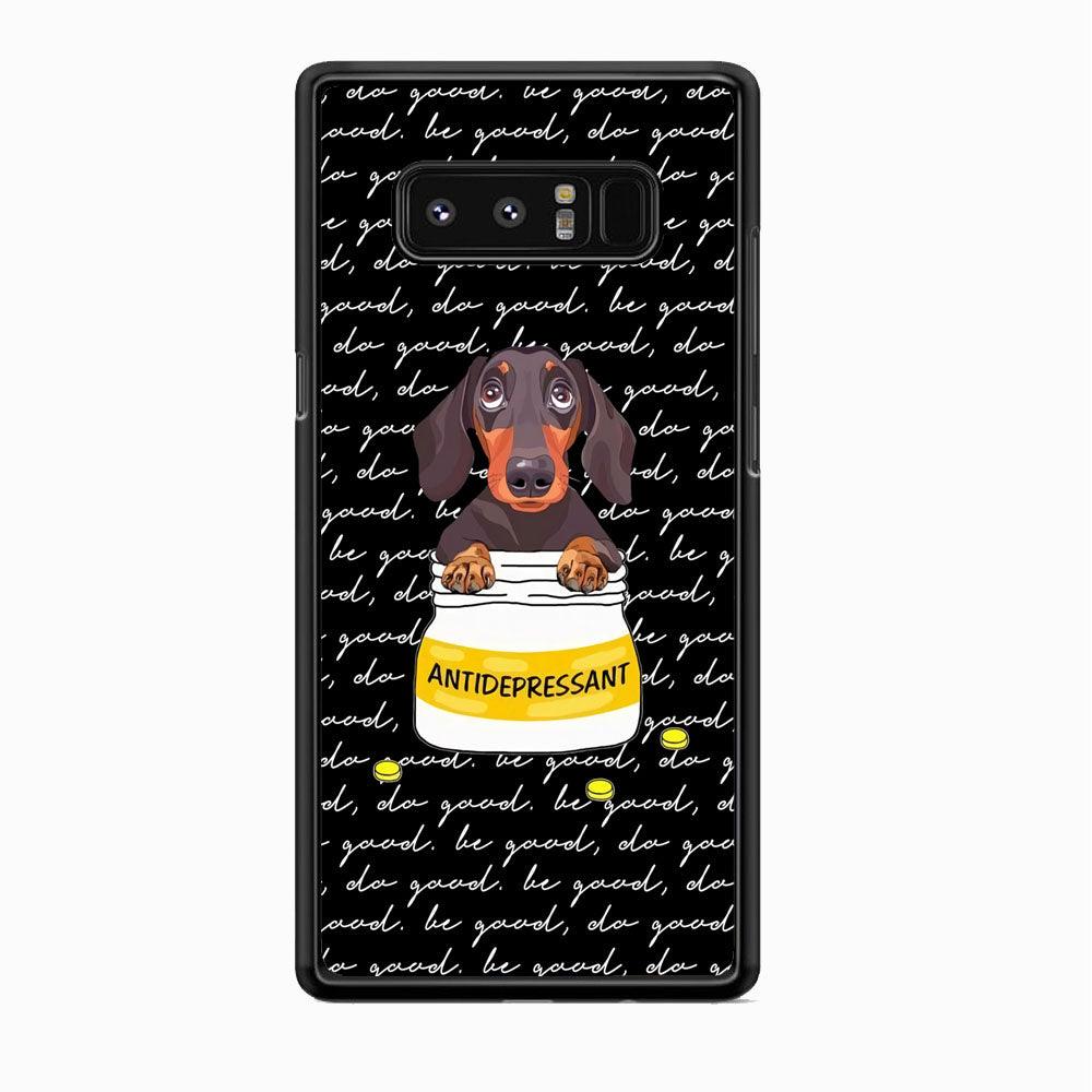 Dachshund Antidepressant Samsung Galaxy Note 8 Case-Rubber Black (2D Case)-Oxvistore