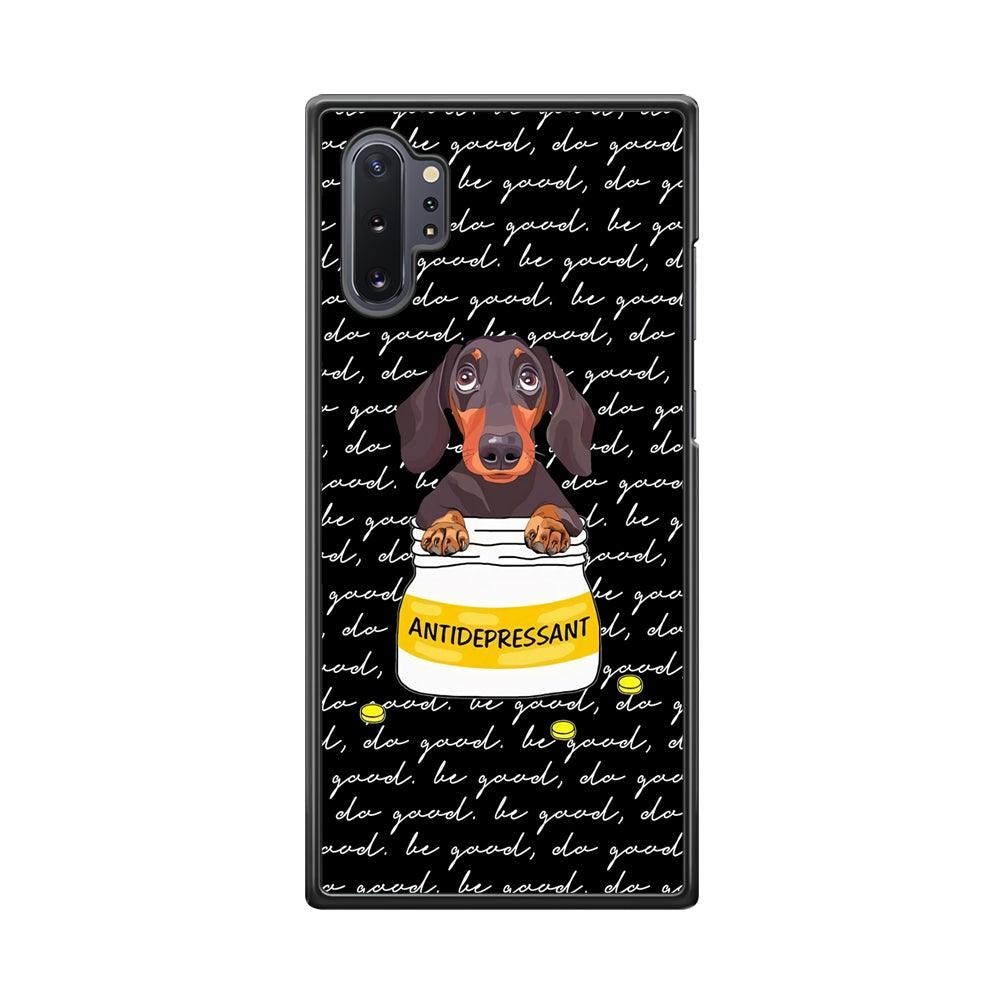 Dachshund Antidepressant Samsung Galaxy Note 10 Plus Case-Rubber White (2D Case)-Oxvistore