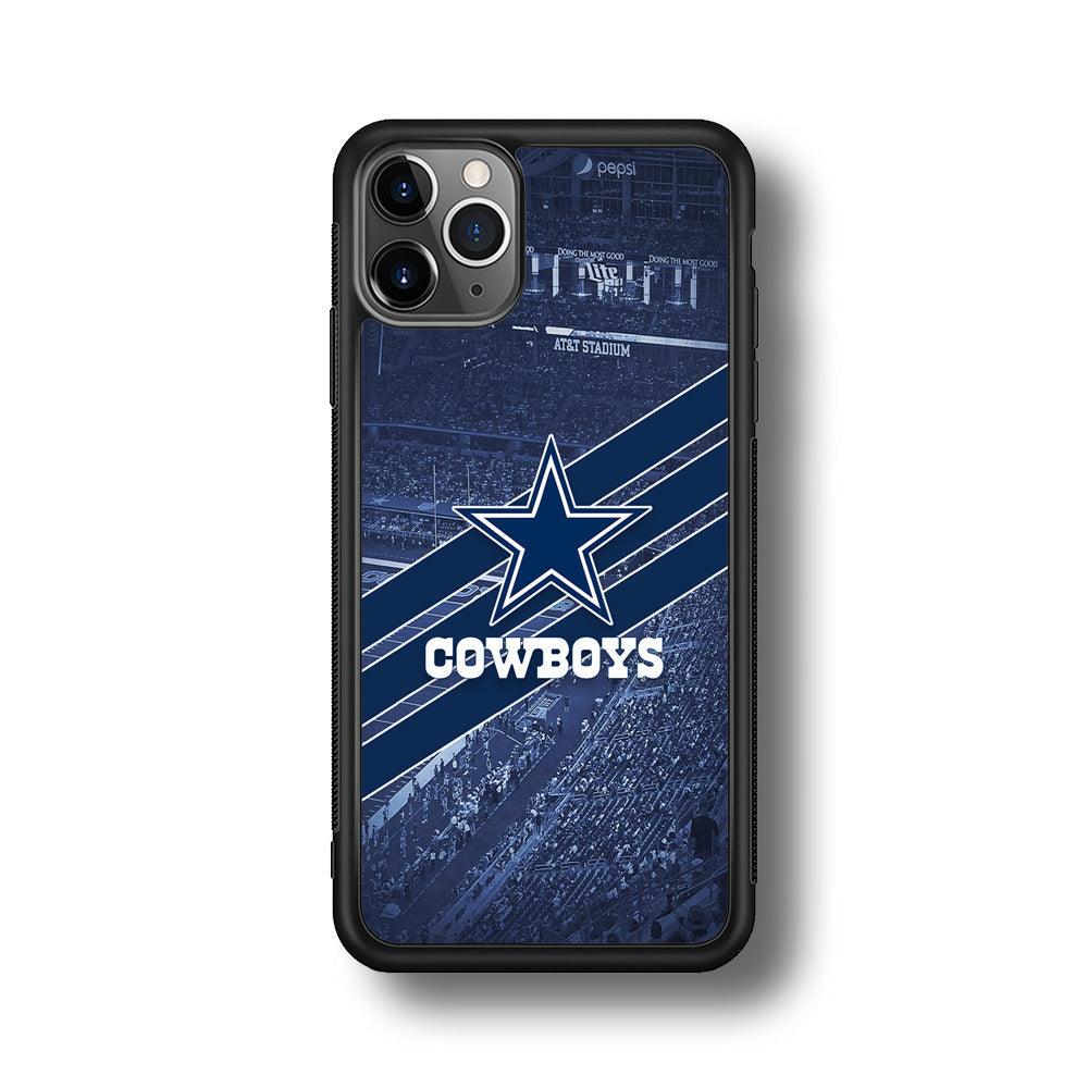 Dallas Cowboys All Blue at Stadium iPhone 11 Pro Case-Rubber Black (2D Case)-Oxvistore