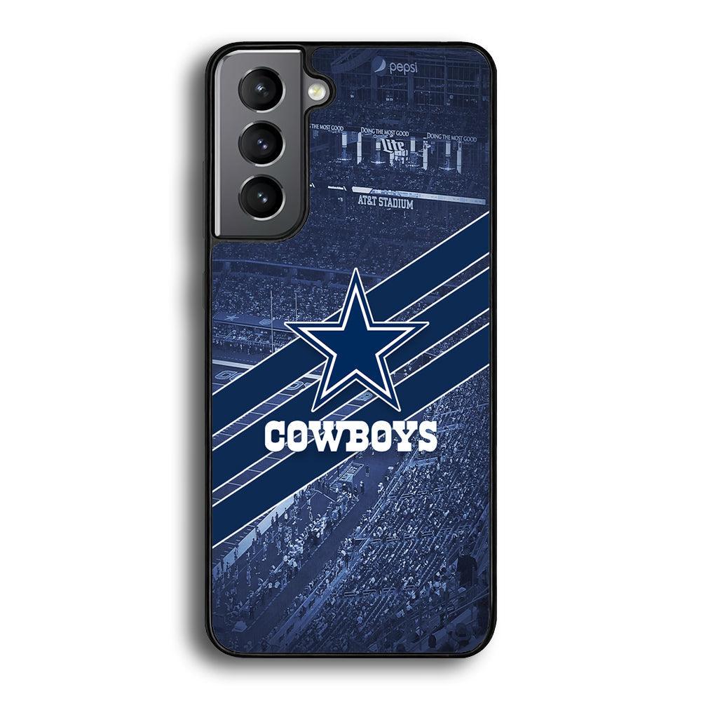 Dallas Cowboys All Blue at Stadium Samsung Galaxy S22 Case-Rubber Black (2D Case)-Oxvistore