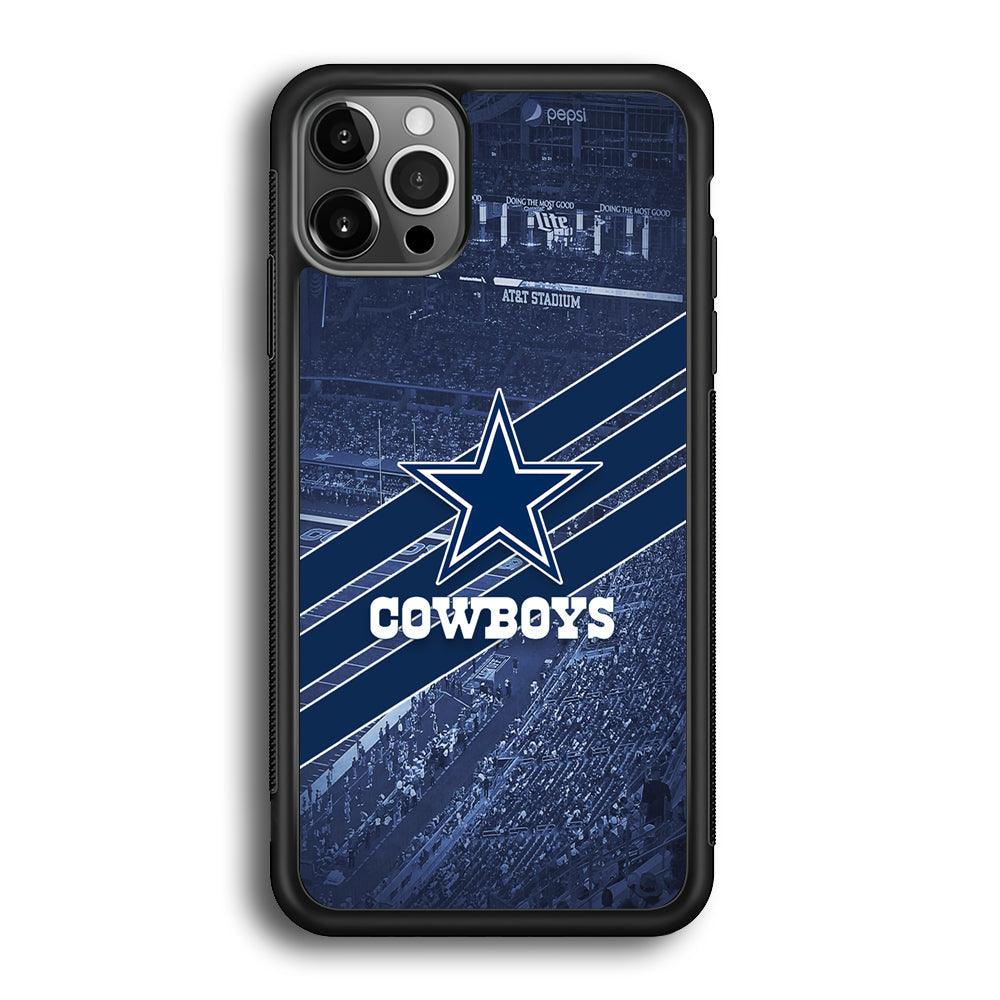Dallas Cowboys All Blue at Stadium iPhone 12 Pro Case-Rubber Black (2D Case)-Oxvistore