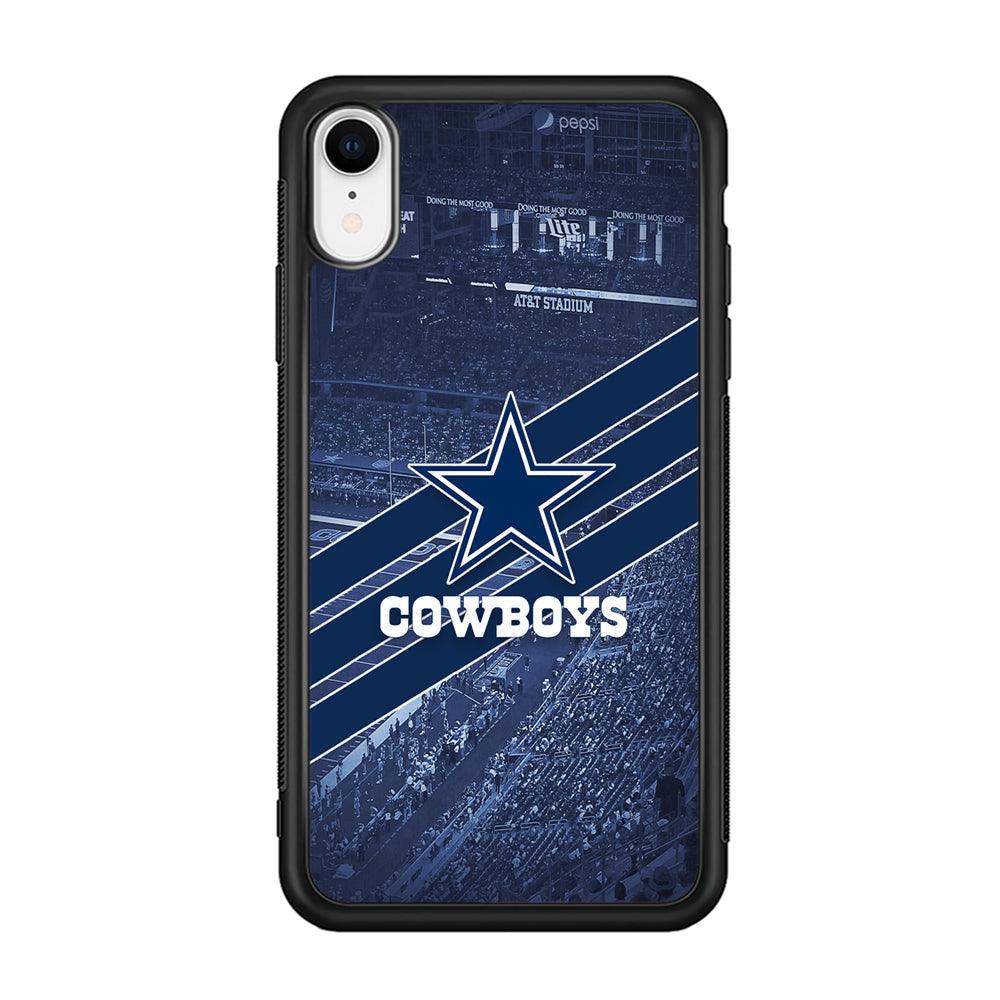 Dallas Cowboys All Blue at Stadium iPhone XR Case-Rubber Black (2D Case)-Oxvistore