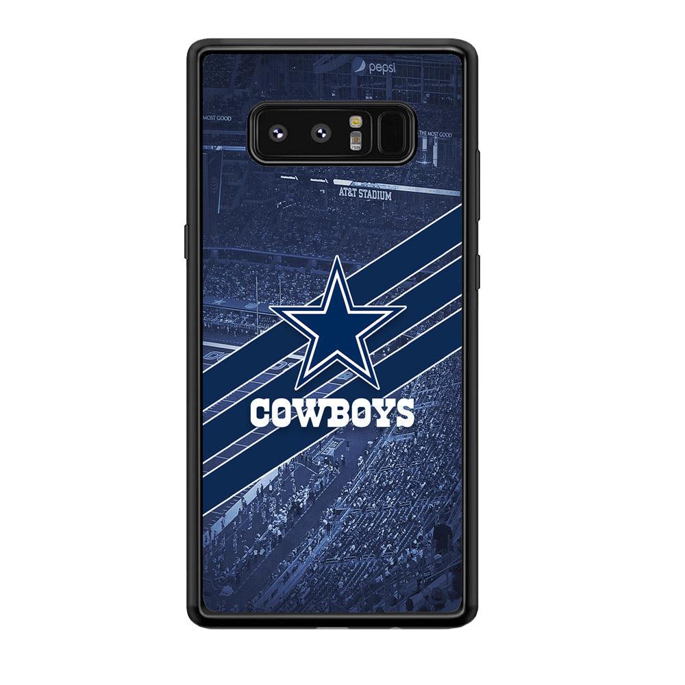 Dallas Cowboys All Blue at Stadium Samsung Galaxy Note 8 Case-Rubber Black (2D Case)-Oxvistore