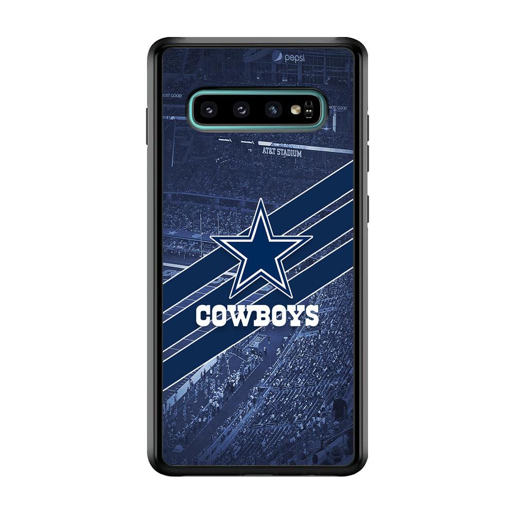 Dallas Cowboys All Blue at Stadium Samsung Galaxy S10 Case-Rubber Black (2D Case)-Oxvistore