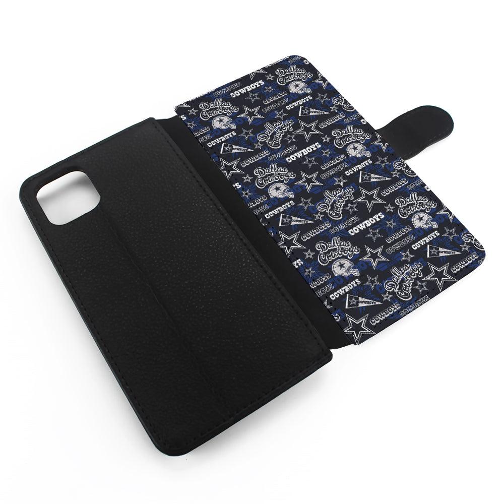 Dallas Cowboys Pattern Flip Wallet Phone Case-Oxvistore