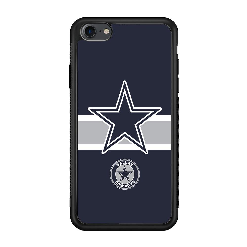 Dallas Cowboys Wide Star iPhone 8 Case-Rubber Black (2D Case)-Oxvistore