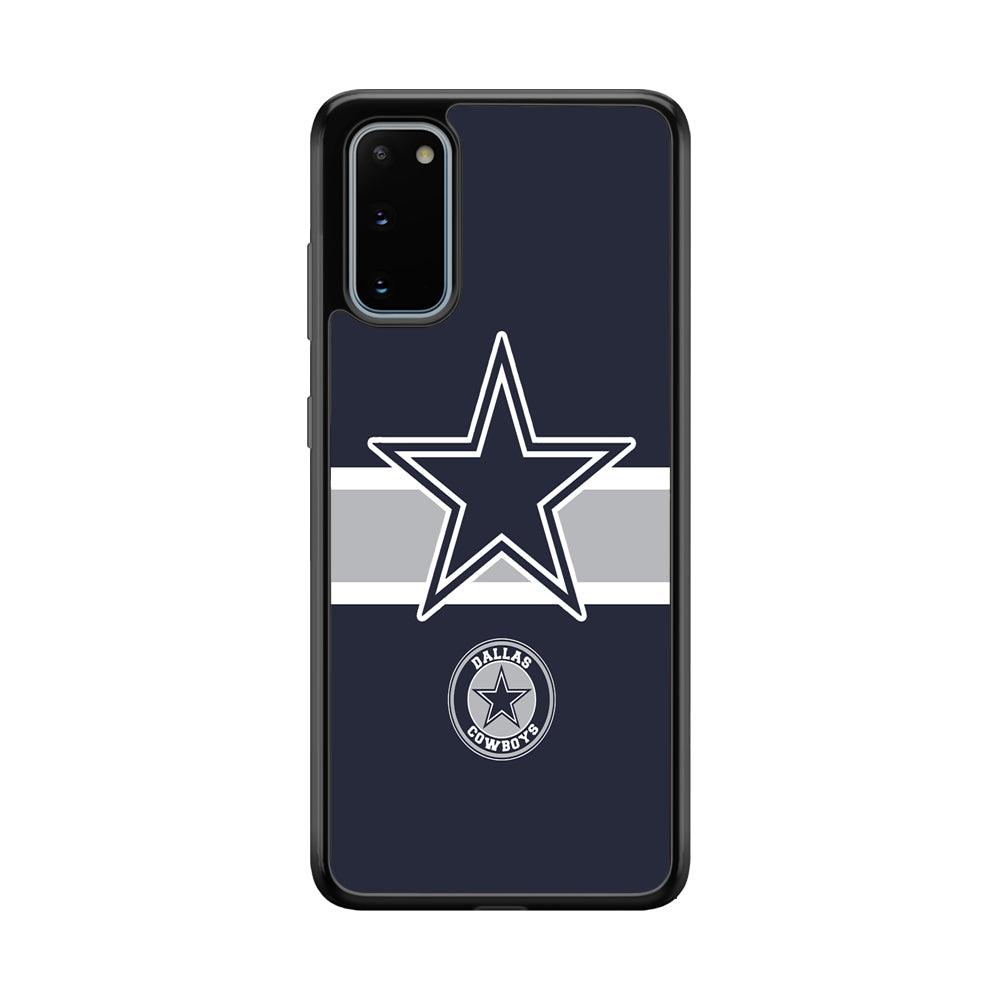 Dallas Cowboys Wide Star Samsung Galaxy S20 Case-Rubber Black (2D Case)-Oxvistore