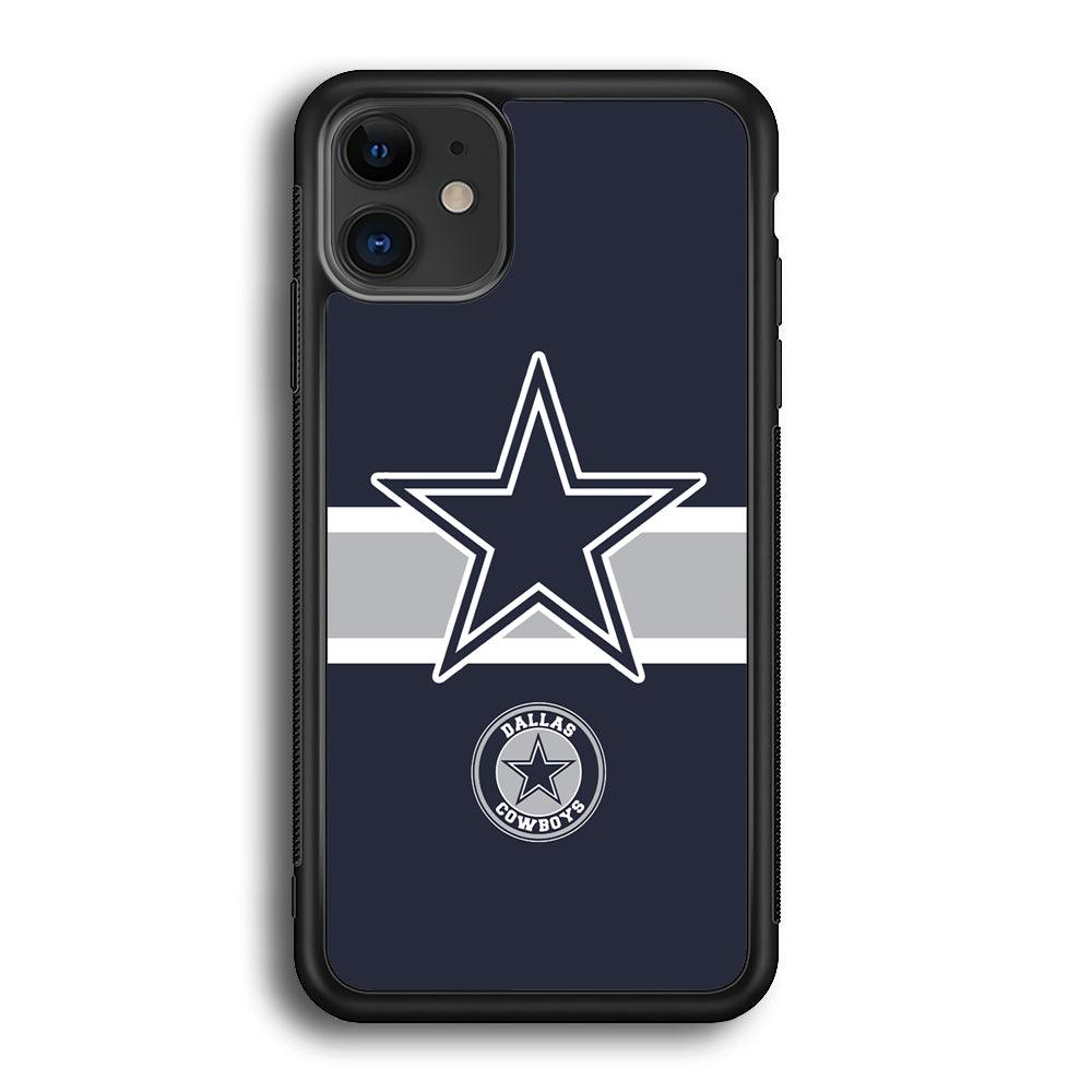 Dallas Cowboys Wide Star iPhone 11 Case-Rubber Black (2D Case)-Oxvistore