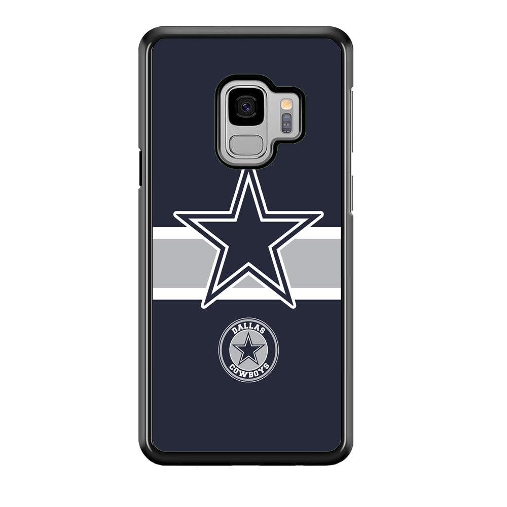 Dallas Cowboys Wide Star Samsung Galaxy S9 Case-Rubber Black (2D Case)-Oxvistore