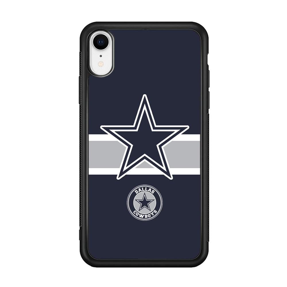 Dallas Cowboys Wide Star iPhone XR Case-Rubber Black (2D Case)-Oxvistore