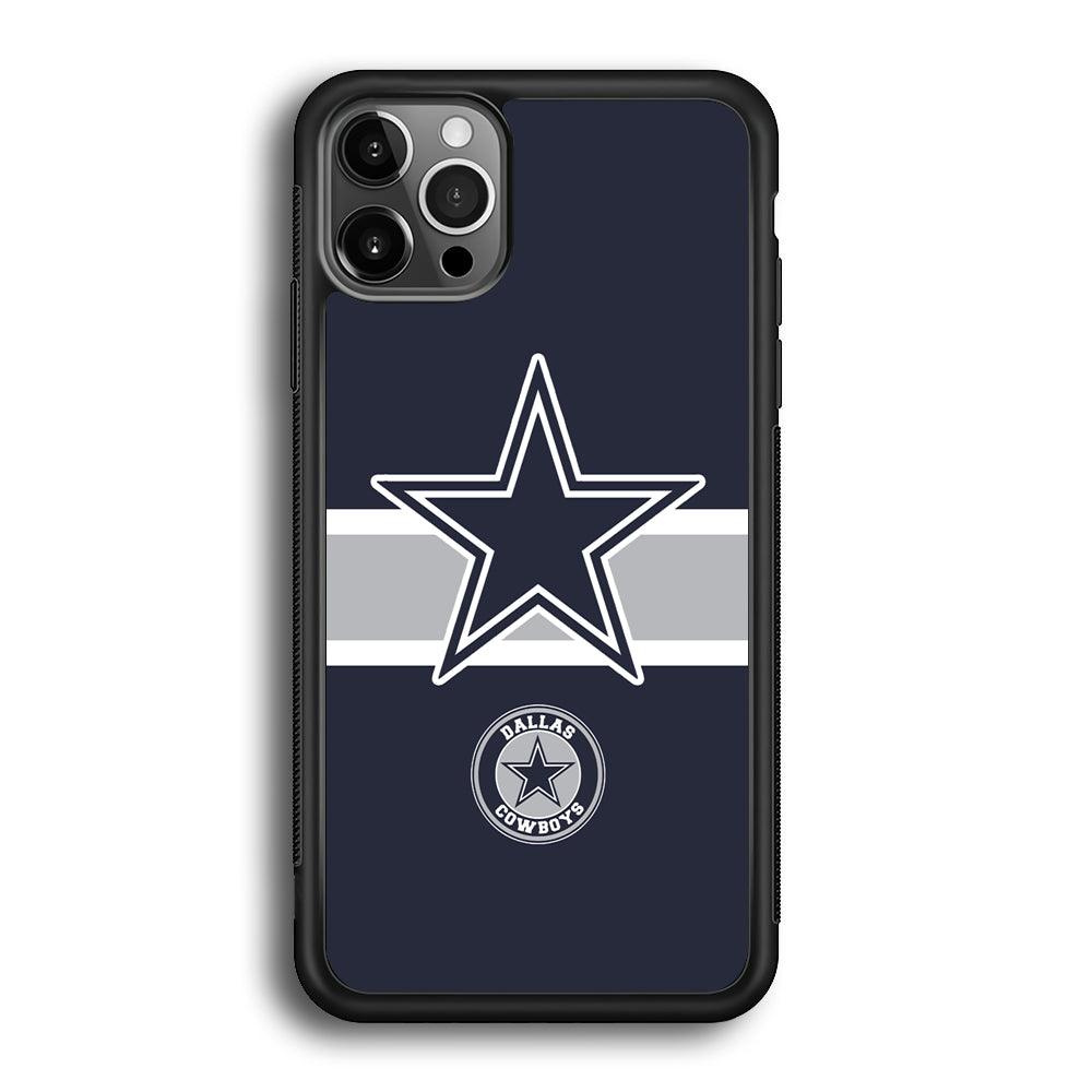 Dallas Cowboys Wide Star iPhone 12 Pro Case-Rubber Black (2D Case)-Oxvistore
