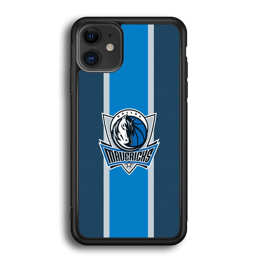 Dallas Mavericks Dot Blue Patern iPhone 12 Case-Rubber Black (2D Case)-Oxvistore