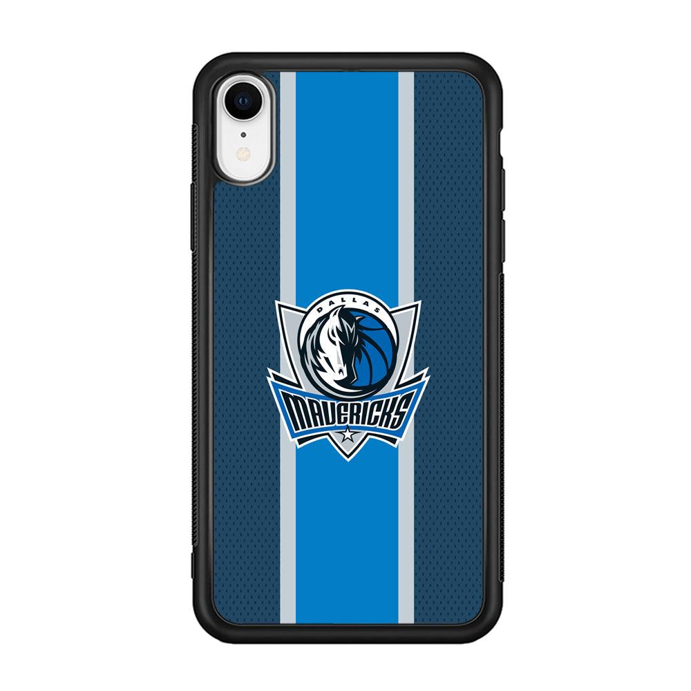 Dallas Mavericks Dot Blue Patern iPhone XR Case-Rubber Black (2D Case)-Oxvistore