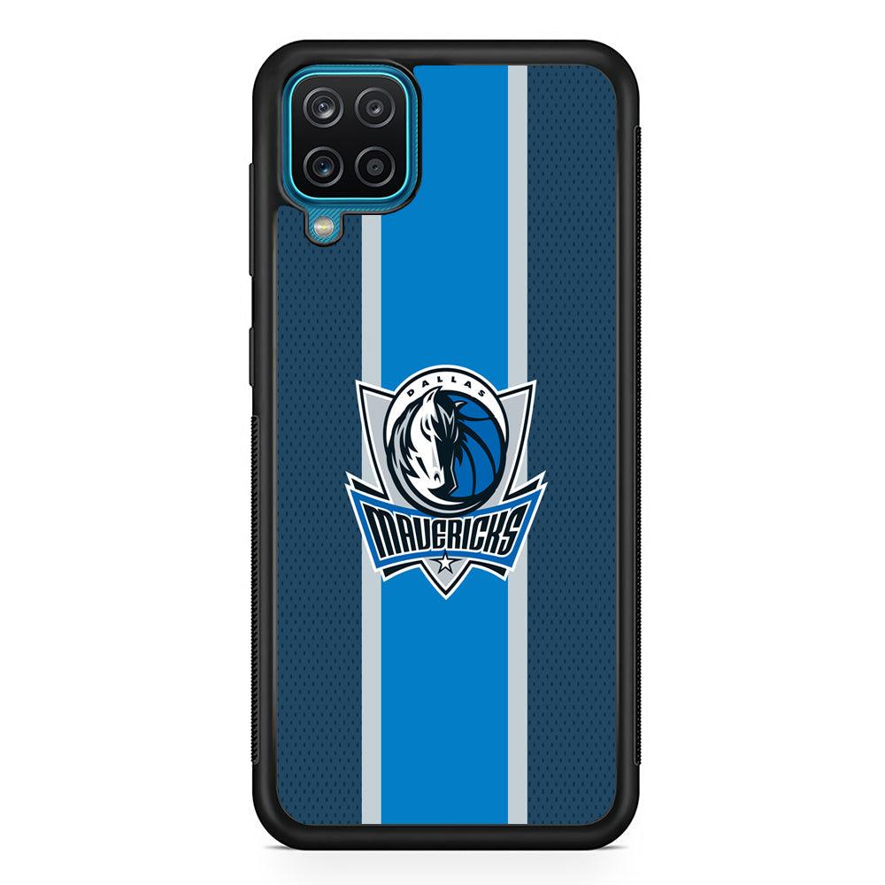 Dallas Mavericks Dot Blue Patern Samsung Galaxy A12 Case-Rubber Black (2D Case)-Oxvistore