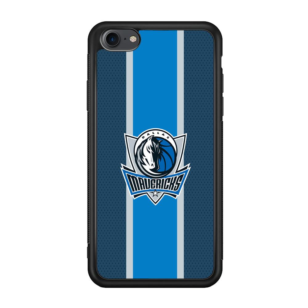 Dallas Mavericks Dot Blue Patern iPhone 8 Case-Rubber Black (2D Case)-Oxvistore