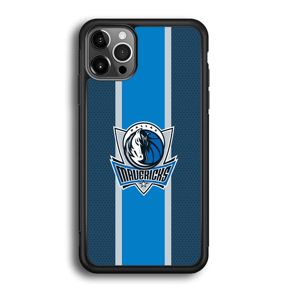 Dallas Mavericks Dot Blue Patern iPhone 12 Pro Case-Rubber Black (2D Case)-Oxvistore