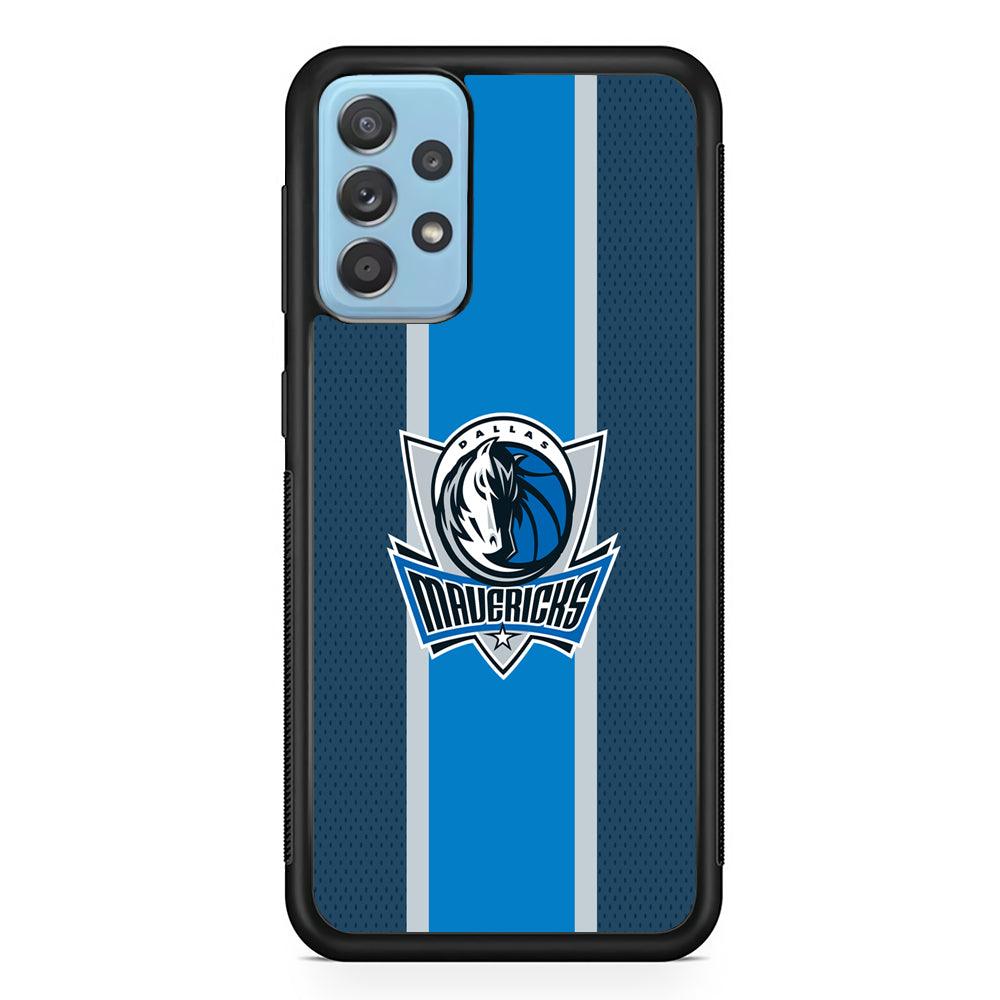 Dallas Mavericks Dot Blue Patern Samsung Galaxy A52 Case-Rubber Black (2D Case)-Oxvistore