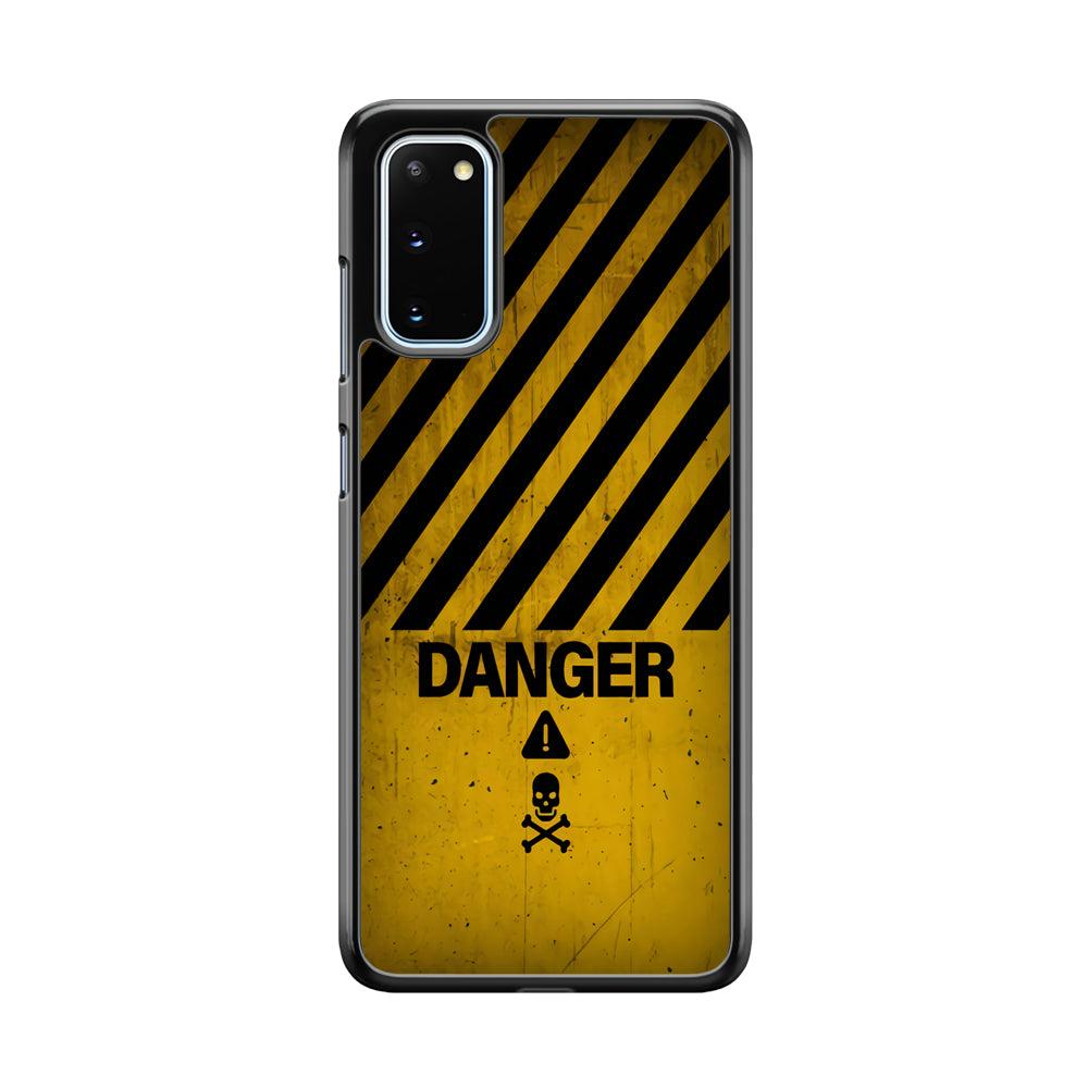 Danger Far Away From My Phone Samsung Galaxy S20 Case-Rubber White (2D Case)-Oxvistore