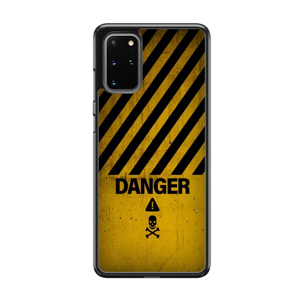 Danger Far Away From My Phone Samsung Galaxy S20 Plus Case-Rubber White (2D Case)-Oxvistore