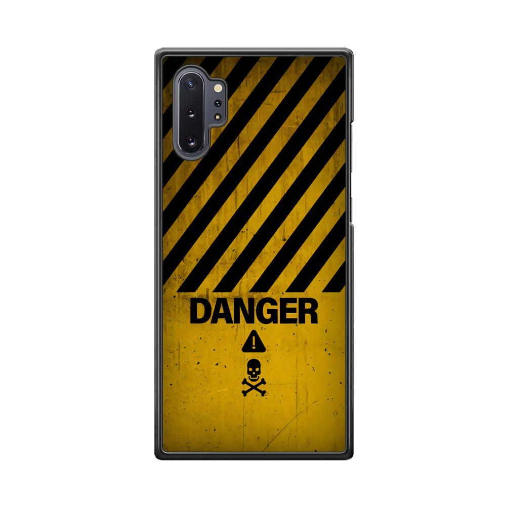 Danger Far Away From My Phone Samsung Galaxy Note 10 Plus Case-Rubber White (2D Case)-Oxvistore
