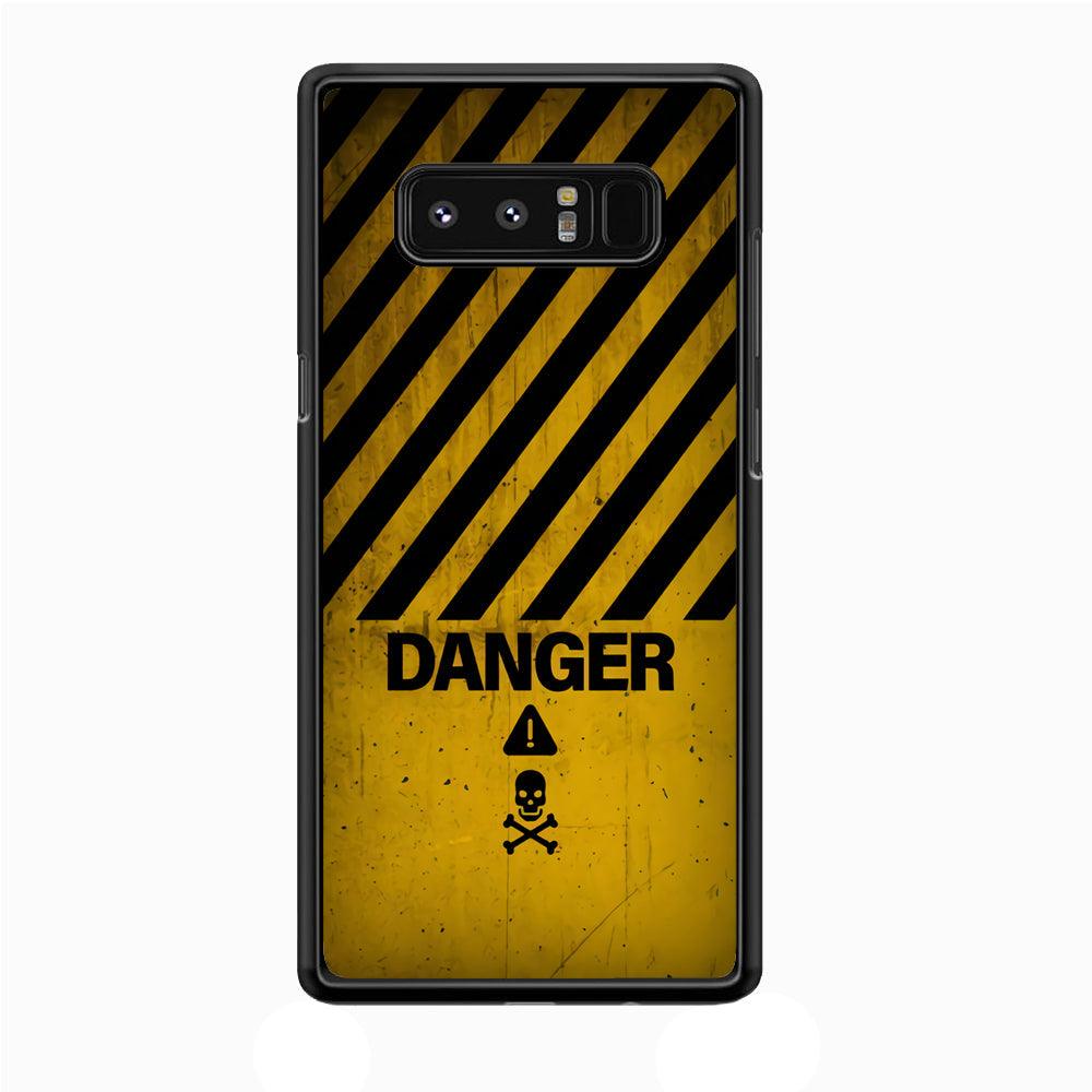 Danger Far Away From My Phone Samsung Galaxy Note 8 Case-Rubber Black (2D Case)-Oxvistore