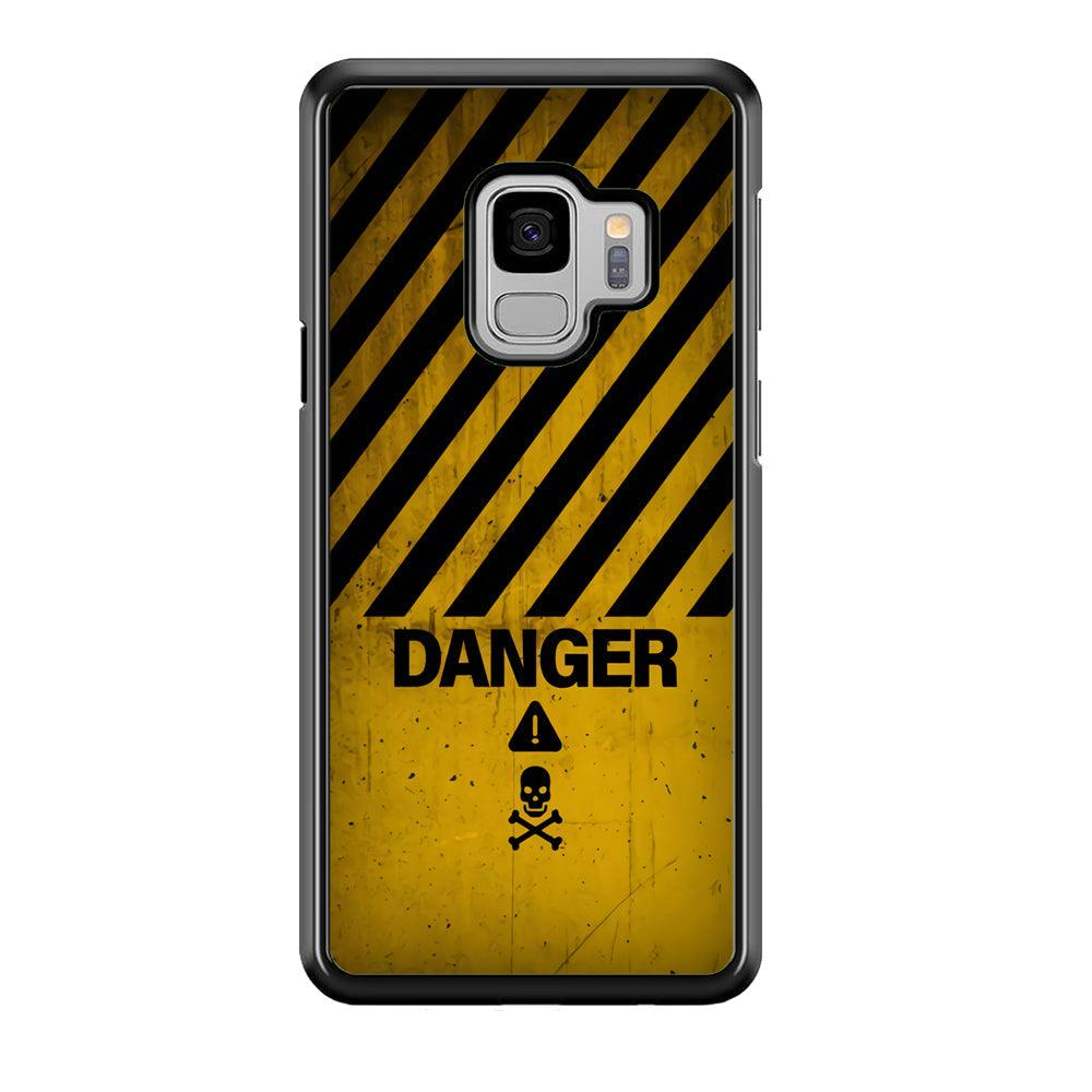 Danger Far Away From My Phone Samsung Galaxy S9 Case-Rubber Black (2D Case)-Oxvistore