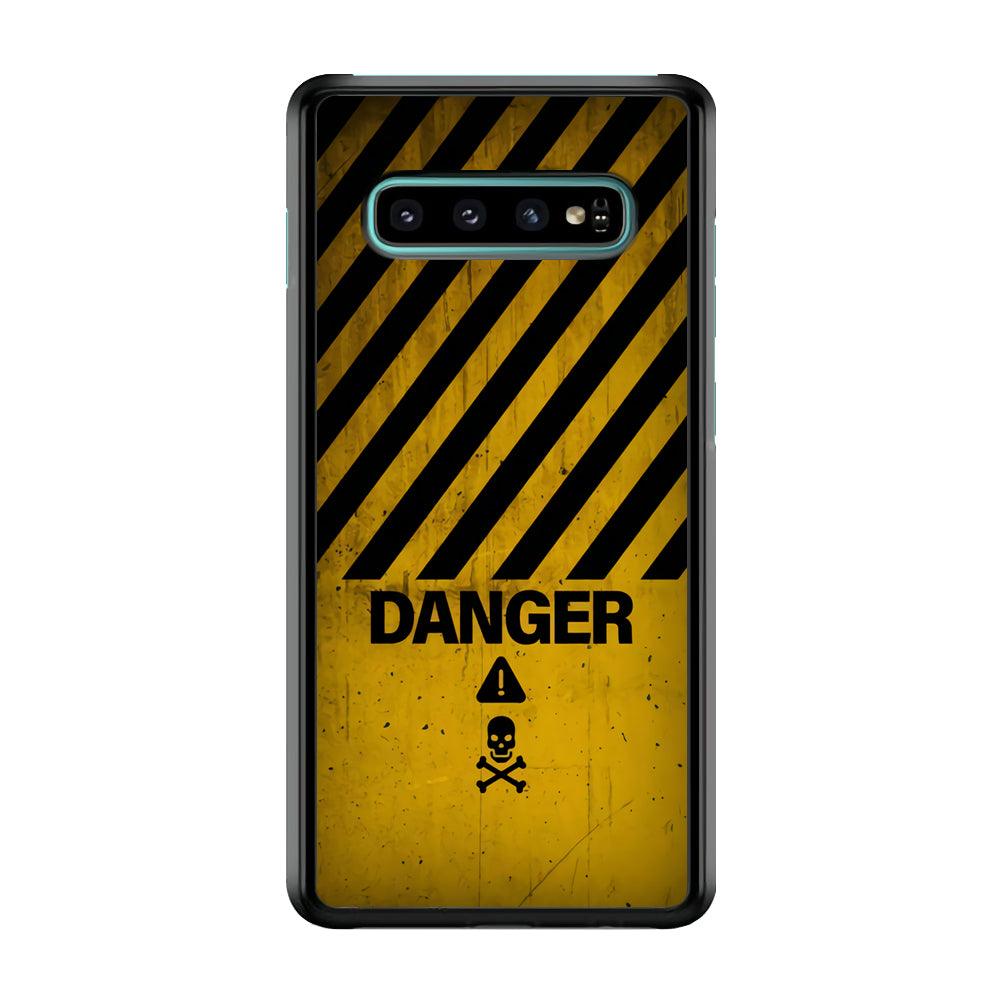Danger Far Away From My Phone Samsung Galaxy S10 Plus Case-Rubber Black (2D Case)-Oxvistore