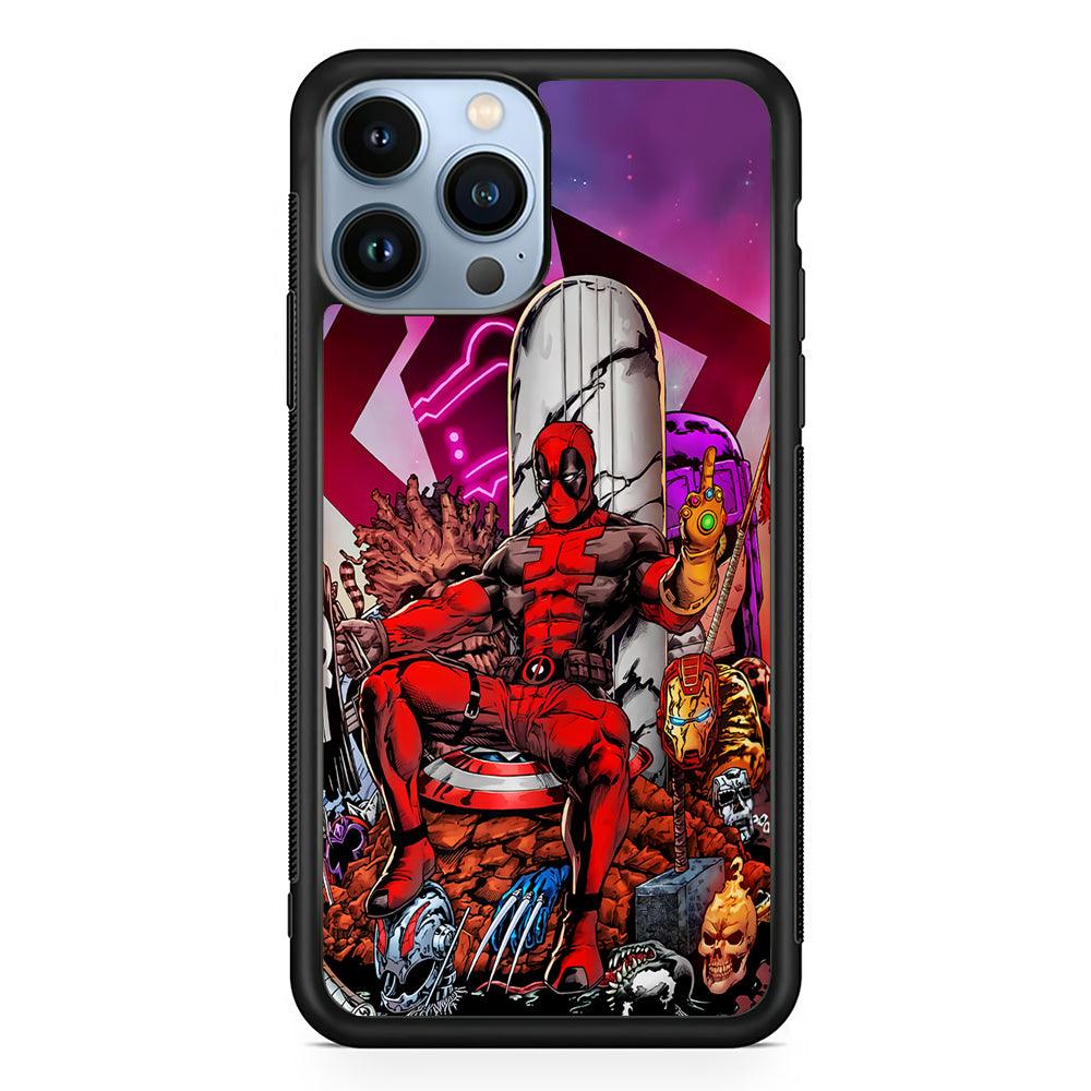 Deadpool Kills Everyone 2D Rubber Phone Case-Black-Oxvistore