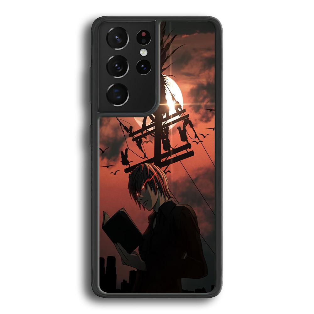 Death Note After The Moon Coming Samsung Galaxy S23 Ultra Case-Rubber Black (2D Case)-Oxvistore