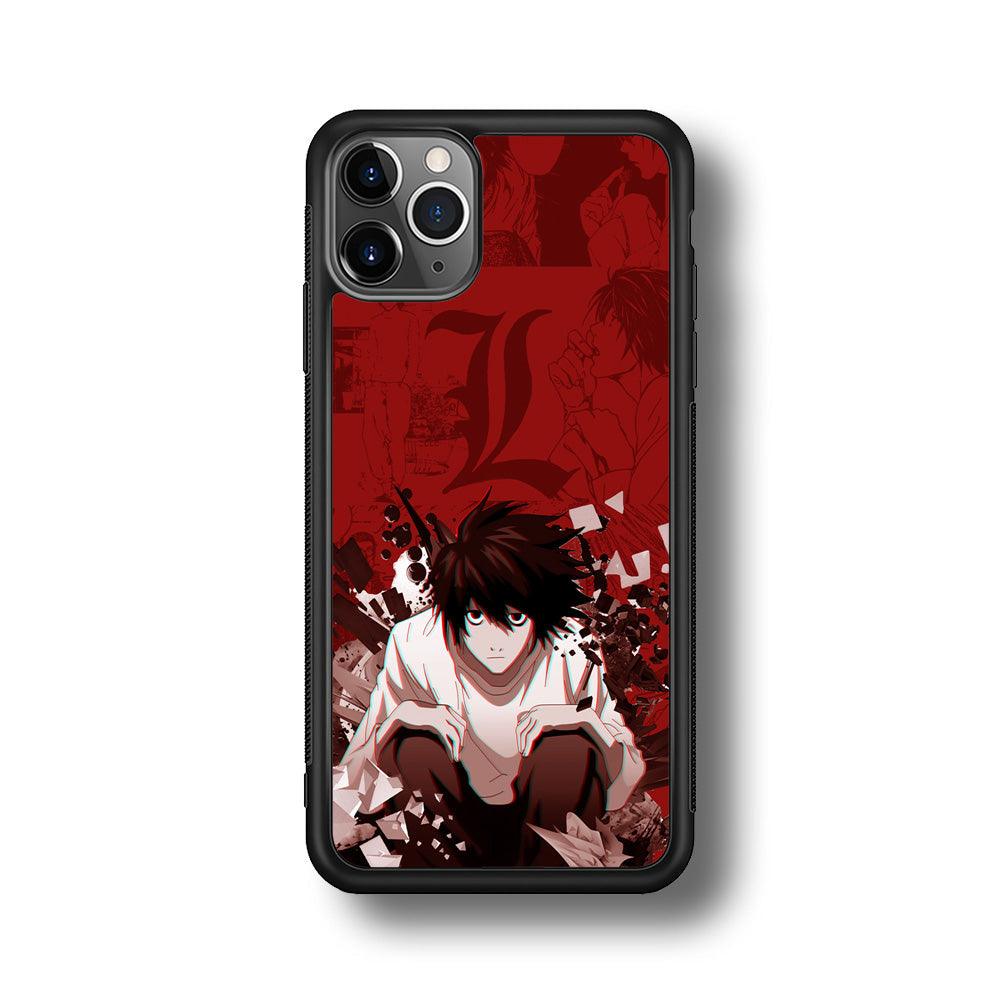 Death Note Stare of L iPhone 11 Pro Case-Rubber Black (2D Case)-Oxvistore