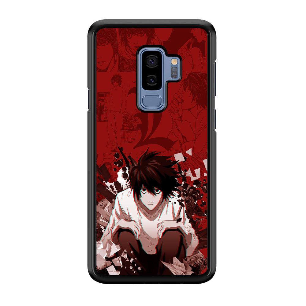 Death Note Stare of L Samsung Galaxy S9 Plus Case-Rubber Black (2D Case)-Oxvistore